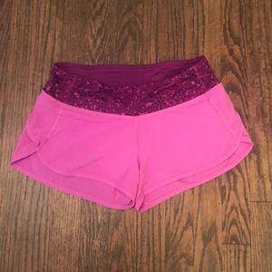 Pink lululemon speed shorts